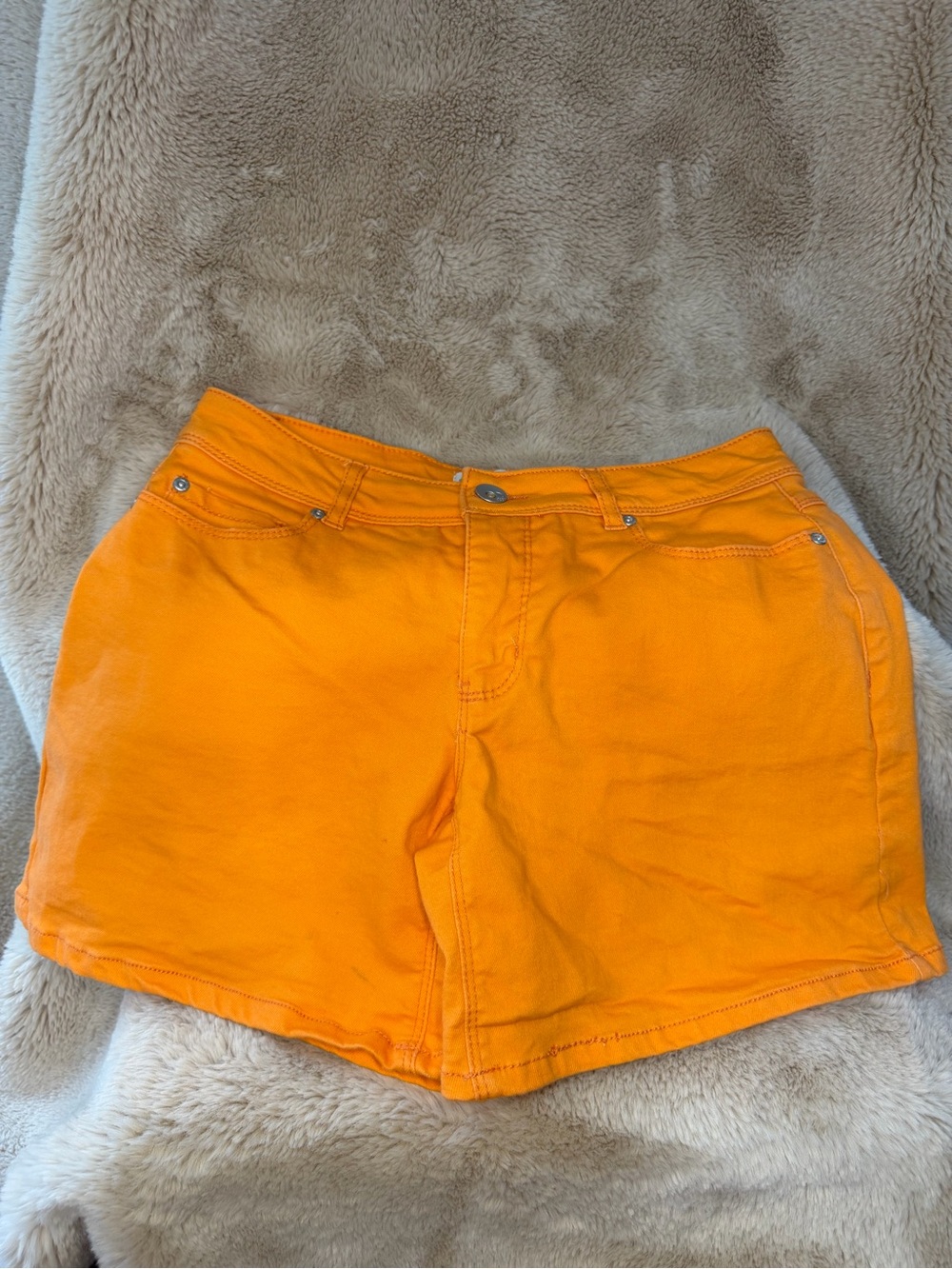 Cato Bright Orange High-Waist Women’s Shorts